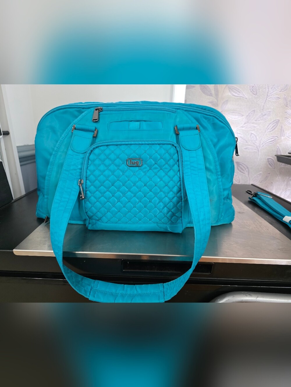 Lug Quilted Travel Tote Bag in Teal